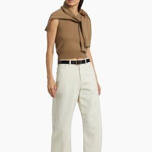 Nili Lotan Tribeca Cotton Mid-Rise Barrel Pants Stone SZ 0 NWT 2609988 $395